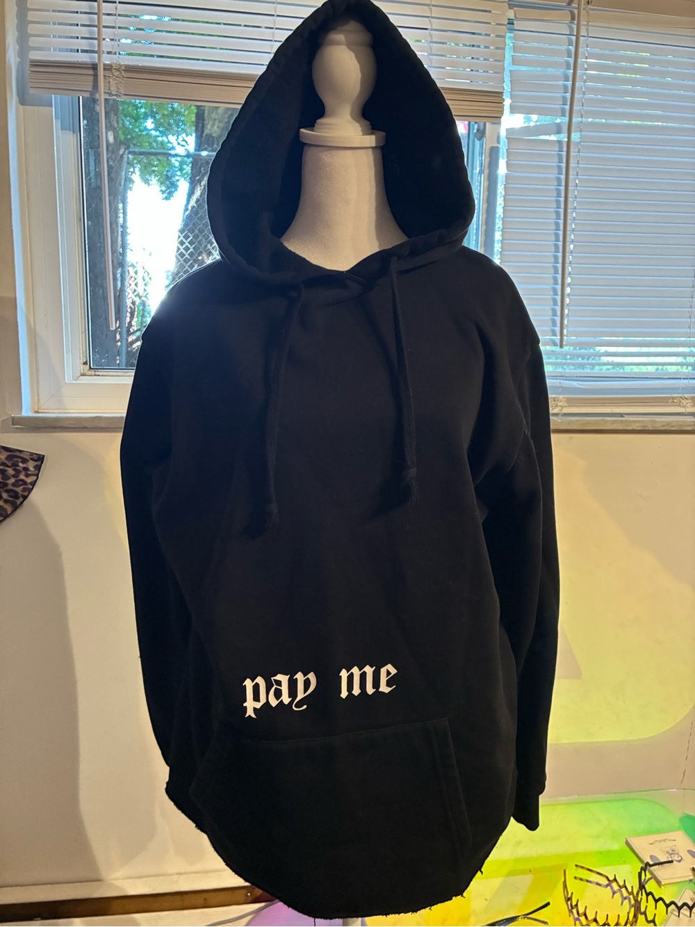 POSTER GIRL Black "Pay Me" Graphic Hoodie